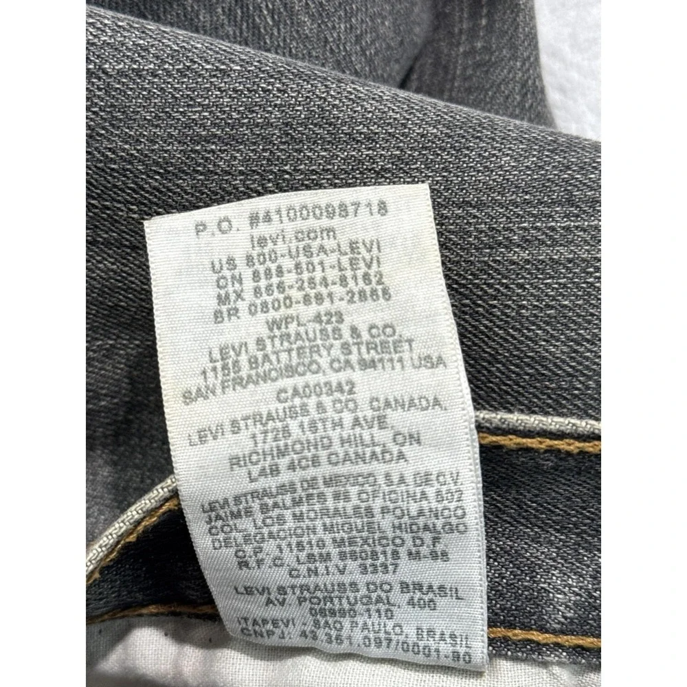 Levis 501 Jeans Mens 38x34 Gray Button Fly Straight Leg Denim Charcoal Wash XX